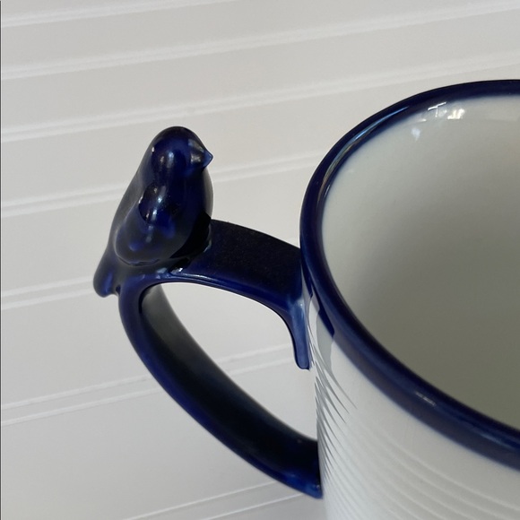 Fitz and Floyd White Mug with Blue Bird Handle Everyday White Porcelain - Picture 6 of 9